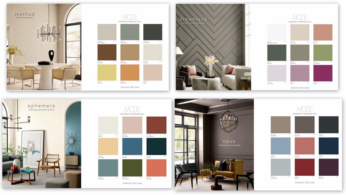 Sherwin Williams Colour Trends 2022 - Palettes Overview