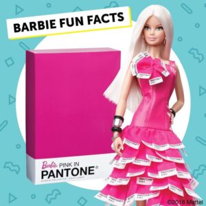 Barbie doll next to Pantone Pink shade